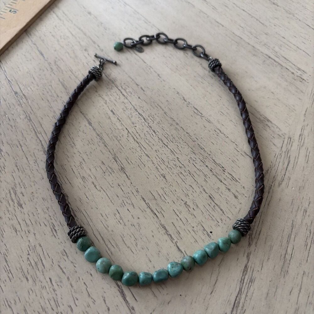 Vtg Carolyn Pollack 17” Sterling Silver And Turquoise Necklace. ~22g